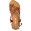 DREAM PAIRS Women’s Flat Sandals Strappy Dressy Comfortable Ankle Strap Casual Summer Thong Sandals for Beach(Brown)
