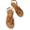 DREAM PAIRS Women’s Flat Sandals Strappy Dressy Comfortable Ankle Strap Casual Summer Thong Sandals for Beach(Brown)
