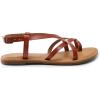 DREAM PAIRS Women’s Flat Sandals Strappy Dressy Comfortable Ankle Strap Casual Summer Thong Sandals for Beach(Dark Brown-pu)