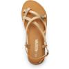 DREAM PAIRS Women’s Flat Sandals Strappy Dressy Comfortable Ankle Strap Casual Summer Thong Sandals for Beach(Gold)
