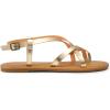 DREAM PAIRS Women’s Flat Sandals Strappy Dressy Comfortable Ankle Strap Casual Summer Thong Sandals for Beach(Gold)