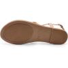 DREAM PAIRS Women’s Flat Sandals Strappy Dressy Comfortable Ankle Strap Casual Summer Thong Sandals for Beach(Natural-pu)