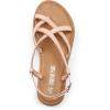 DREAM PAIRS Women’s Flat Sandals Strappy Dressy Comfortable Ankle Strap Casual Summer Thong Sandals for Beach(Natural-pu)