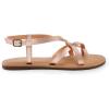 DREAM PAIRS Women’s Flat Sandals Strappy Dressy Comfortable Ankle Strap Casual Summer Thong Sandals for Beach(Rose Gold)