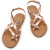 DREAM PAIRS Women’s Flat Sandals Strappy Dressy Comfortable Ankle Strap Casual Summer Thong Sandals for Beach(Rose Gold)