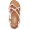 DREAM PAIRS Women’s Flat Sandals Strappy Dressy Comfortable Ankle Strap Casual Summer Thong Sandals for Beach(Rose Gold)