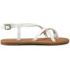 DREAM PAIRS Women’s Flat Sandals Strappy Dressy Comfortable Ankle Strap Casual Summer Thong Sandals for Beach(White)