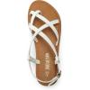 DREAM PAIRS Women’s Flat Sandals Strappy Dressy Comfortable Ankle Strap Casual Summer Thong Sandals for Beach(White)