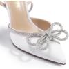 DREAM PAIRS Women’s High Heels Destiny Closed Toe Strappy Heels Sexy Rhinestone Ankle Strap Pumps Wedding Bridal Party Dress Shoes Destiny(White)