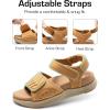 DREAM PAIRS Womens Hiking Sandals Arch Support Platform Orthopedic Sandals Comfortable Open Toe Walking Summer Shoes Lightweight Outdoor Athletic Sport Water Sandals(Brown)