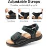 DREAM PAIRS Womens Hiking Sandals Arch Support Platform Orthopedic Sandals Comfortable Open Toe Walking Summer Shoes Lightweight Outdoor Athletic Sport Water Sandals(Black/Brown)