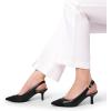DREAM PAIRS Women’s Kitten Heel Slingback Pointed Closed Toe Low Stiletto Heels Dress Bridal Elegant Wedding Pumps Shoes(All Black)