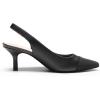 DREAM PAIRS Women’s Kitten Heel Slingback Pointed Closed Toe Low Stiletto Heels Dress Bridal Elegant Wedding Pumps Shoes(All Black)