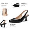 DREAM PAIRS Women’s Kitten Heel Slingback Pointed Closed Toe Low Stiletto Heels Dress Bridal Elegant Wedding Pumps Shoes(Black)