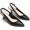 DREAM PAIRS Women’s Kitten Heel Slingback Pointed Closed Toe Low Stiletto Heels Dress Bridal Elegant Wedding Pumps Shoes(Black)