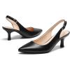 DREAM PAIRS Women’s Kitten Heel Slingback Pointed Closed Toe Low Stiletto Heels Dress Bridal Elegant Wedding Pumps Shoes(Black)