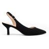 DREAM PAIRS Women’s Kitten Heel Slingback Pointed Closed Toe Low Stiletto Heels Dress Bridal Elegant Wedding Pumps Shoes(Black-nubuck)