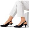 DREAM PAIRS Women’s Kitten Heel Slingback Pointed Closed Toe Low Stiletto Heels Dress Bridal Elegant Wedding Pumps Shoes(Black-suede)