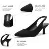 DREAM PAIRS Women’s Kitten Heel Slingback Pointed Closed Toe Low Stiletto Heels Dress Bridal Elegant Wedding Pumps Shoes(Black-suede-1)