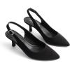 DREAM PAIRS Women’s Kitten Heel Slingback Pointed Closed Toe Low Stiletto Heels Dress Bridal Elegant Wedding Pumps Shoes(Black-suede-1)