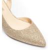 DREAM PAIRS Women’s Kitten Heel Slingback Pointed Closed Toe Low Stiletto Heels Dress Bridal Elegant Wedding Pumps Shoes(Gold-glitter)