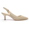 DREAM PAIRS Women’s Kitten Heel Slingback Pointed Closed Toe Low Stiletto Heels Dress Bridal Elegant Wedding Pumps Shoes(Gold-glitter)