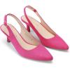 DREAM PAIRS Women’s Kitten Heel Slingback Pointed Closed Toe Low Stiletto Heels Dress Bridal Elegant Wedding Pumps Shoes(Hot Pink)