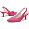 DREAM PAIRS Women’s Kitten Heel Slingback Pointed Closed Toe Low Stiletto Heels Dress Bridal Elegant Wedding Pumps Shoes(Hot Pink)