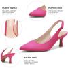 DREAM PAIRS Women’s Kitten Heel Slingback Pointed Closed Toe Low Stiletto Heels Dress Bridal Elegant Wedding Pumps Shoes(Hot Pink)
