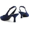 DREAM PAIRS Women’s Kitten Heel Slingback Pointed Closed Toe Low Stiletto Heels Dress Bridal Elegant Wedding Pumps Shoes(Navy-suede)