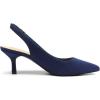 DREAM PAIRS Women’s Kitten Heel Slingback Pointed Closed Toe Low Stiletto Heels Dress Bridal Elegant Wedding Pumps Shoes(Navy-suede)
