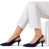 DREAM PAIRS Women’s Kitten Heel Slingback Pointed Closed Toe Low Stiletto Heels Dress Bridal Elegant Wedding Pumps Shoes(Navy-suede)