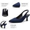 DREAM PAIRS Women’s Kitten Heel Slingback Pointed Closed Toe Low Stiletto Heels Dress Bridal Elegant Wedding Pumps Shoes(Navy-suede-1)
