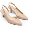 DREAM PAIRS Women’s Kitten Heel Slingback Pointed Closed Toe Low Stiletto Heels Dress Bridal Elegant Wedding Pumps Shoes(Nude)