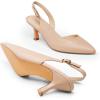 DREAM PAIRS Women’s Kitten Heel Slingback Pointed Closed Toe Low Stiletto Heels Dress Bridal Elegant Wedding Pumps Shoes(Nude)