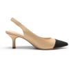 DREAM PAIRS Women’s Kitten Heel Slingback Pointed Closed Toe Low Stiletto Heels Dress Bridal Elegant Wedding Pumps Shoes(Nude/Black)