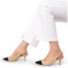 DREAM PAIRS Women’s Kitten Heel Slingback Pointed Closed Toe Low Stiletto Heels Dress Bridal Elegant Wedding Pumps Shoes(Nude/Black)