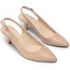 DREAM PAIRS Women’s Kitten Heel Slingback Pointed Closed Toe Low Stiletto Heels Dress Bridal Elegant Wedding Pumps Shoes(Nude-pu)