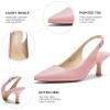 DREAM PAIRS Women’s Kitten Heel Slingback Pointed Closed Toe Low Stiletto Heels Dress Bridal Elegant Wedding Pumps Shoes(Pink-pu)