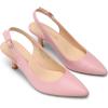 DREAM PAIRS Women’s Kitten Heel Slingback Pointed Closed Toe Low Stiletto Heels Dress Bridal Elegant Wedding Pumps Shoes(Pink-pu)