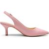 DREAM PAIRS Women’s Kitten Heel Slingback Pointed Closed Toe Low Stiletto Heels Dress Bridal Elegant Wedding Pumps Shoes(Pink-pu)