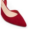 DREAM PAIRS Women’s Kitten Heel Slingback Pointed Closed Toe Low Stiletto Heels Dress Bridal Elegant Wedding Pumps Shoes(Red-suede)
