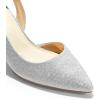 DREAM PAIRS Women’s Kitten Heel Slingback Pointed Closed Toe Low Stiletto Heels Dress Bridal Elegant Wedding Pumps Shoes(Silver-glitter)