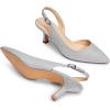 DREAM PAIRS Women’s Kitten Heel Slingback Pointed Closed Toe Low Stiletto Heels Dress Bridal Elegant Wedding Pumps Shoes(Silver-glitter)