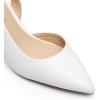 DREAM PAIRS Women’s Kitten Heel Slingback Pointed Closed Toe Low Stiletto Heels Dress Bridal Elegant Wedding Pumps Shoes(White)