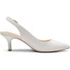 DREAM PAIRS Women’s Kitten Heel Slingback Pointed Closed Toe Low Stiletto Heels Dress Bridal Elegant Wedding Pumps Shoes(White-pu)