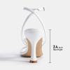 DREAM PAIRS Women’s Low Kitten Heels Strappy Design with Lace Up Open Square Toe Thong Ankle Strap Shoes Fashionable Sexy Sylvestra Heeled Sandals for Dressy Occasions(White)