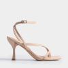 DREAM PAIRS Women’s Low Kitten Heels Strappy Design with Lace Up Open Square Toe Thong Ankle Strap Shoes Fashionable Sexy Sylvestra Heeled Sandals for Dressy Occasions(Nude)