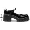 DREAM PAIRS Women’s Mary Janes Shoes Platform Dress Low Heel Chunky Pumps Round Toe Ankle Strap Pumps Shoes Oxfords Esther(Black)