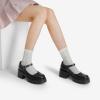 DREAM PAIRS Women’s Mary Janes Shoes Platform Dress Low Heel Chunky Pumps Round Toe Ankle Strap Pumps Shoes Oxfords Esther(Black-pu)